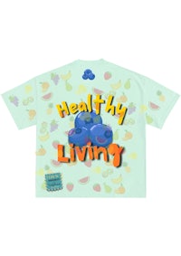 a t - shirt with the words healthy living on it